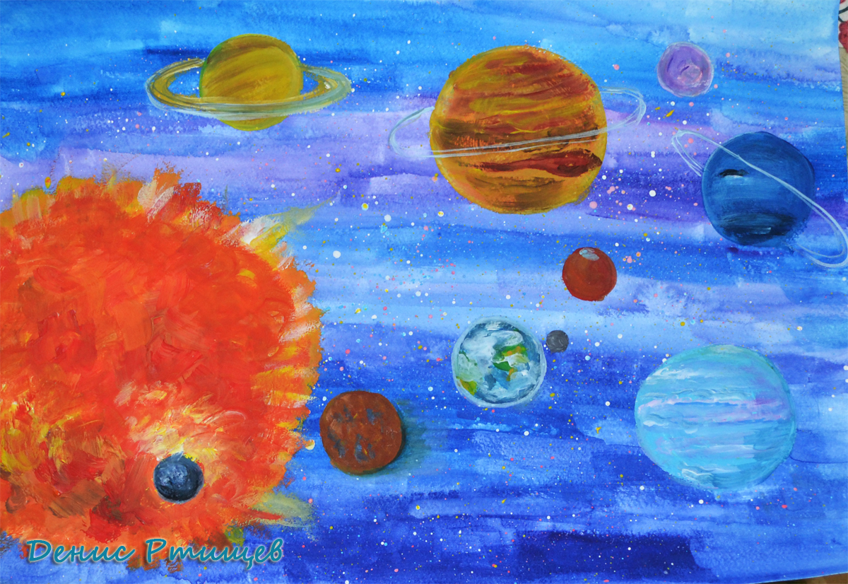 Рисунок планеты 5 класс. Космос красками для детей. Космос рисунок для детей. Рисование гуашью космоса для дошкольников. Рисование космос красками для детей.